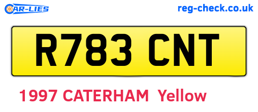 R783CNT are the vehicle registration plates.