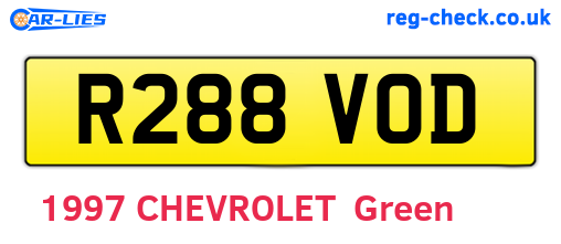 R288VOD are the vehicle registration plates.