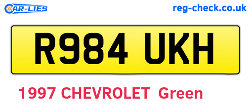 R984UKH are the vehicle registration plates.