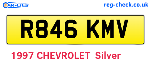 R846KMV are the vehicle registration plates.