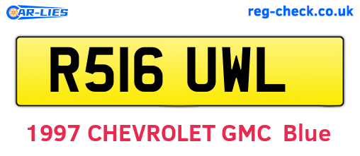 R516UWL are the vehicle registration plates.