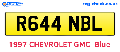 R644NBL are the vehicle registration plates.