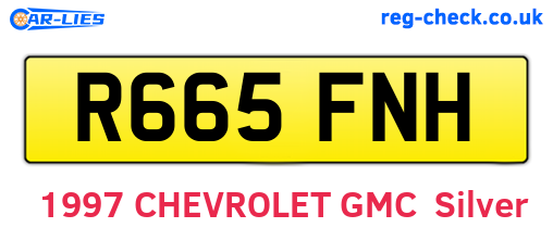R665FNH are the vehicle registration plates.