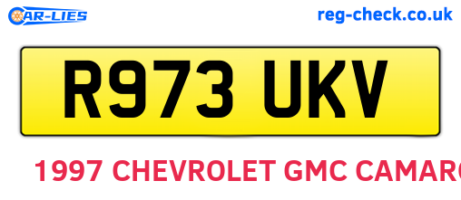 R973UKV are the vehicle registration plates.