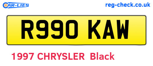 R990KAW are the vehicle registration plates.