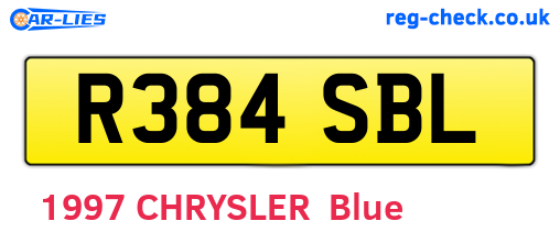 R384SBL are the vehicle registration plates.
