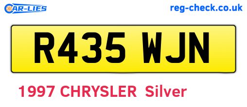 R435WJN are the vehicle registration plates.