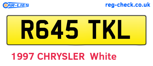 R645TKL are the vehicle registration plates.