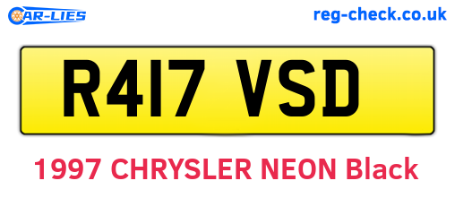 R417VSD are the vehicle registration plates.