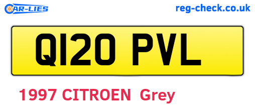 Q120PVL are the vehicle registration plates.