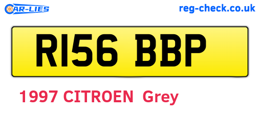 R156BBP are the vehicle registration plates.
