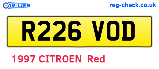 R226VOD are the vehicle registration plates.