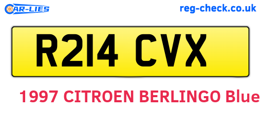 R214CVX are the vehicle registration plates.