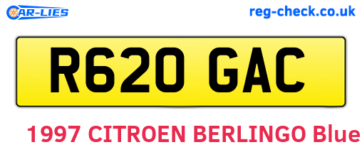 R620GAC are the vehicle registration plates.