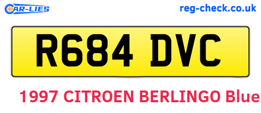 R684DVC are the vehicle registration plates.