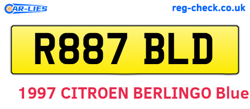 R887BLD are the vehicle registration plates.