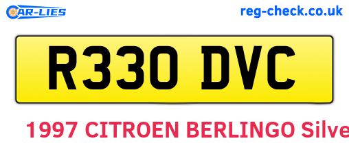 R330DVC are the vehicle registration plates.