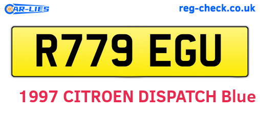 R779EGU are the vehicle registration plates.