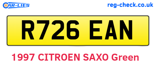 R726EAN are the vehicle registration plates.