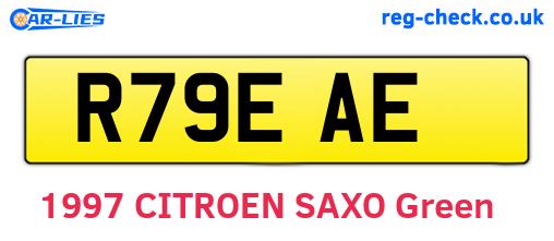 R79EAE are the vehicle registration plates.