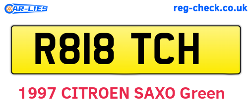 R818TCH are the vehicle registration plates.
