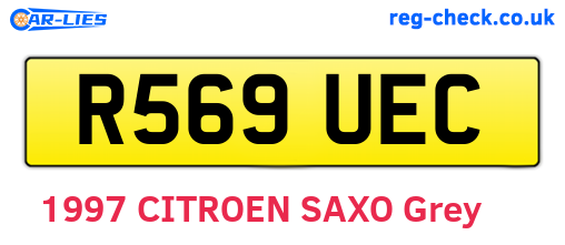 R569UEC are the vehicle registration plates.