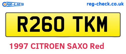R260TKM are the vehicle registration plates.