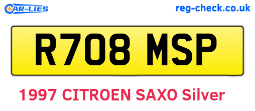 R708MSP are the vehicle registration plates.