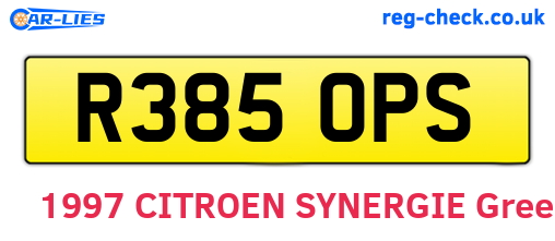 R385OPS are the vehicle registration plates.