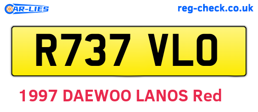 R737VLO are the vehicle registration plates.