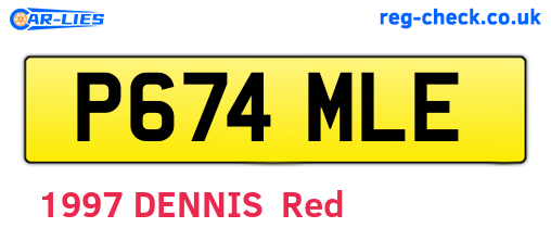 P674MLE are the vehicle registration plates.