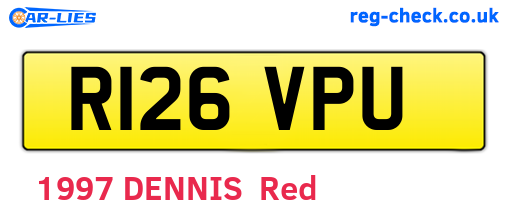R126VPU are the vehicle registration plates.