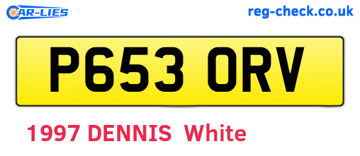 P653ORV are the vehicle registration plates.
