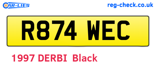 R874WEC are the vehicle registration plates.