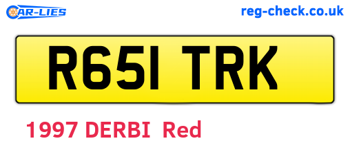 R651TRK are the vehicle registration plates.