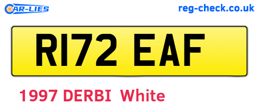 R172EAF are the vehicle registration plates.