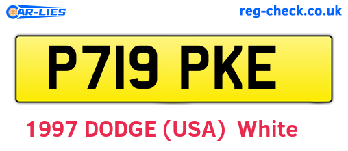 P719PKE are the vehicle registration plates.