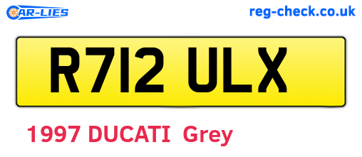 R712ULX are the vehicle registration plates.