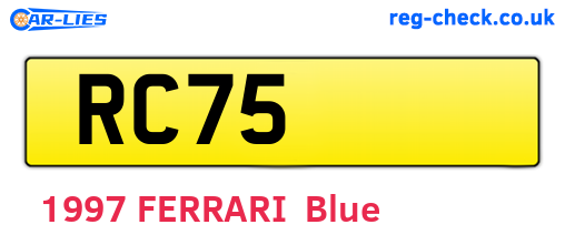 RC75 are the vehicle registration plates.