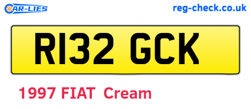 R132GCK are the vehicle registration plates.