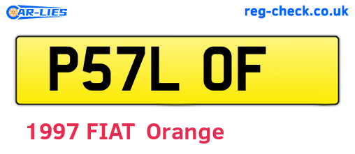 P57LOF are the vehicle registration plates.