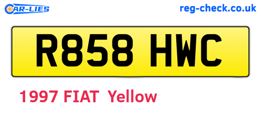 R858HWC are the vehicle registration plates.