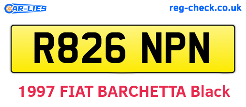 R826NPN are the vehicle registration plates.