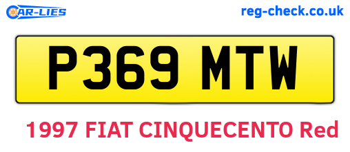 P369MTW are the vehicle registration plates.
