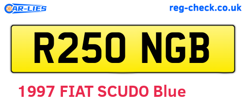 R250NGB are the vehicle registration plates.