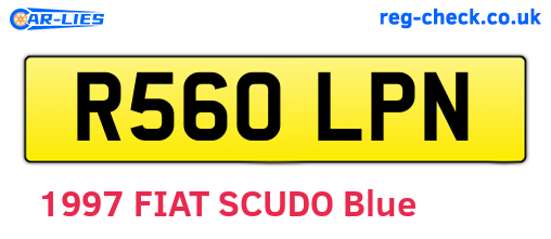 R560LPN are the vehicle registration plates.