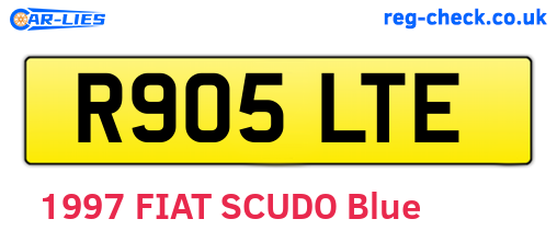R905LTE are the vehicle registration plates.