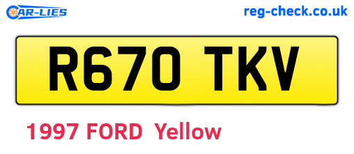 R670TKV are the vehicle registration plates.