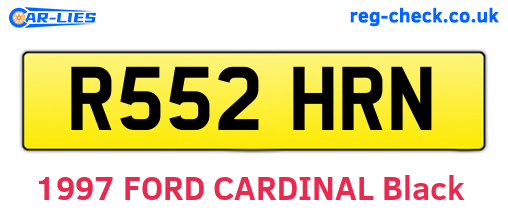 R552HRN are the vehicle registration plates.