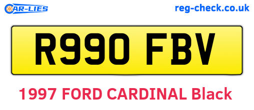 R990FBV are the vehicle registration plates.